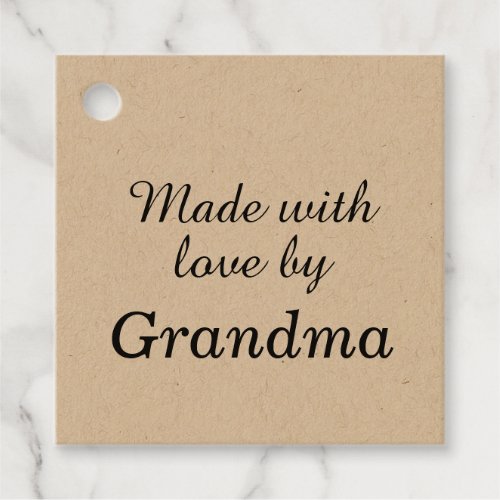 Made with love by Grandma Favor Tags