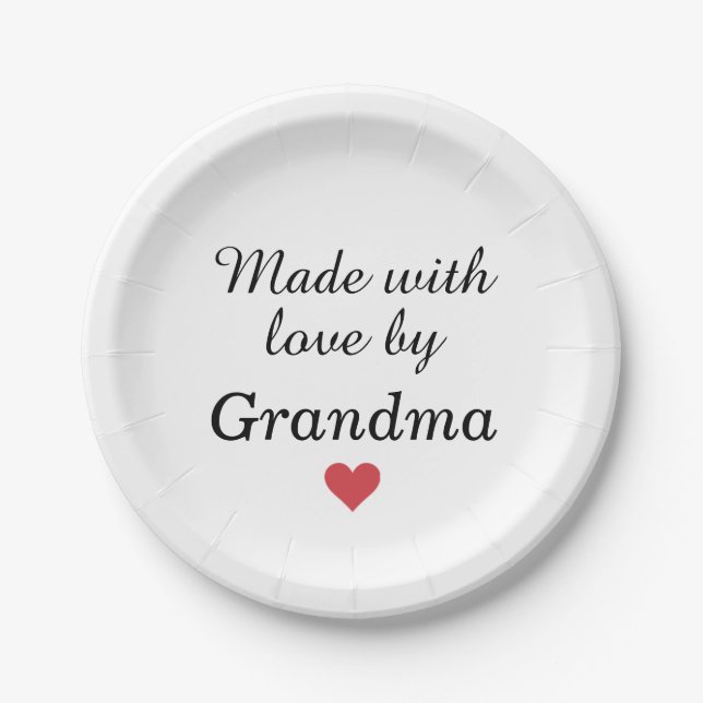 Made with Love by Grandma Paper Plates (Front)
