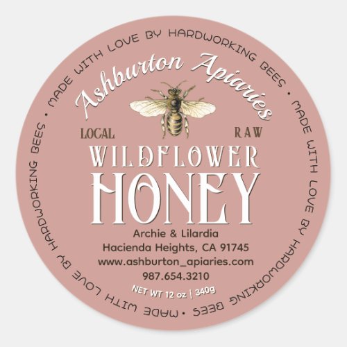 Made With Love By Hardworking Bees Honey Label 