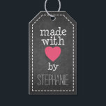 Made With Love By You - chalkboard Gift Tags<br><div class="desc">A whimsical,  personalized tag for all your handmade items.</div>