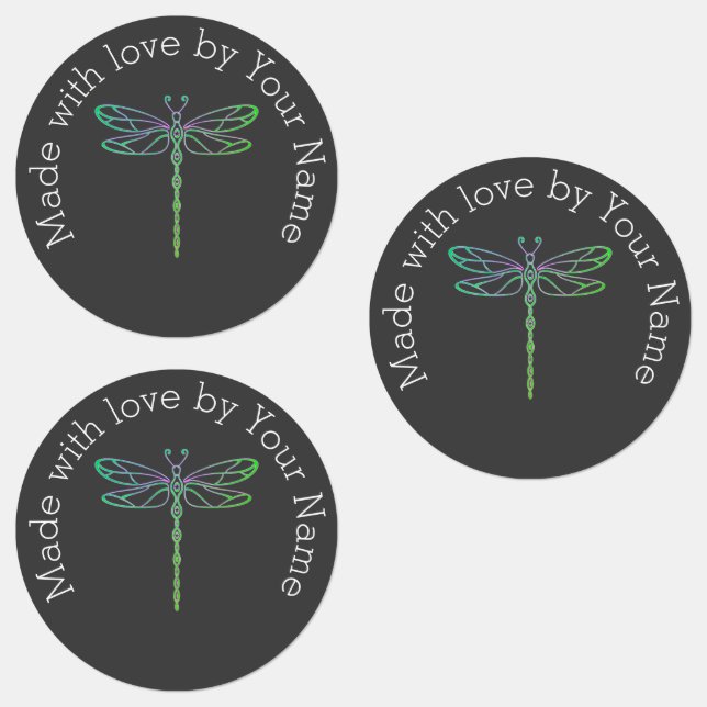 Made with Love by You Dragonfly Waterproof Labels (Group)