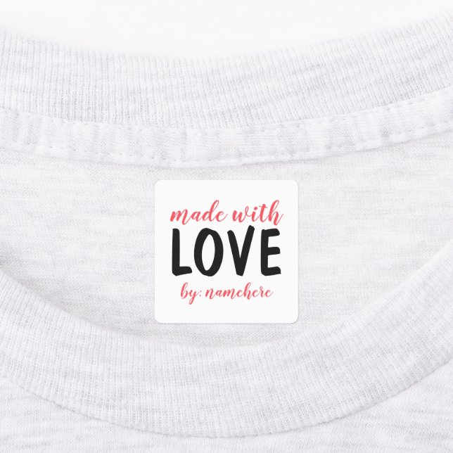 Made With Love By Your Name Clothing Labels (Affixed)