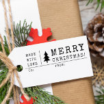 Made With Love Christmas Gift Tag Rubber Stamp<br><div class="desc">Made with love Christmas gift tag rubber stamp are perfect for holiday gift.</div>