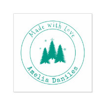Made With Love Christmas Trees self-inking stamp