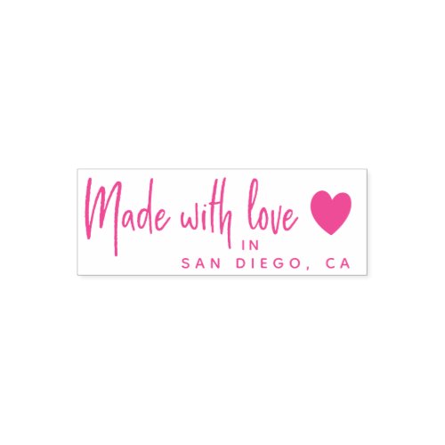 Made With Love City Name Small Business Self_inking Stamp