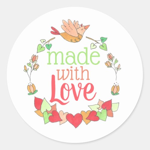 Made with Love Classic Round Sticker