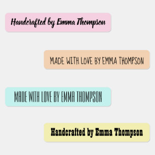 Made With Love Color Personalized Name Labels