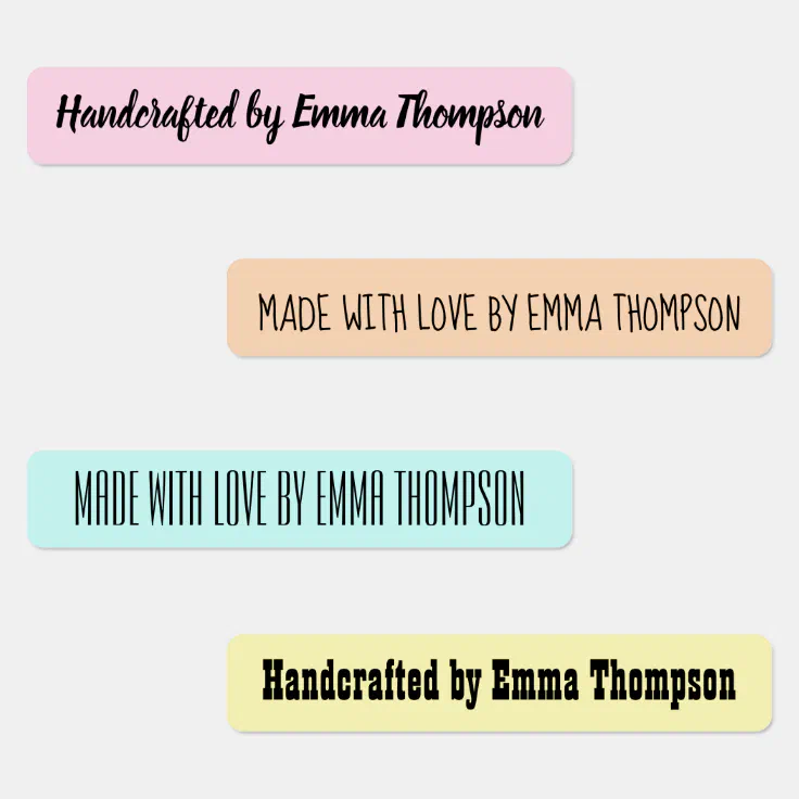 Made With Love Color Personalized Name Labels