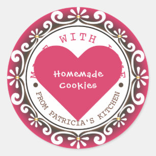 Made With Love Cookies From The Kitchen Of Pink Classic Round Sticker