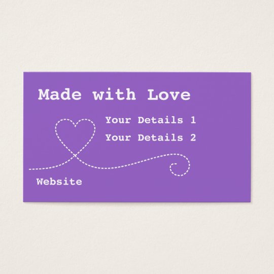 Made with Love Craft Business Tags - Deep Purple