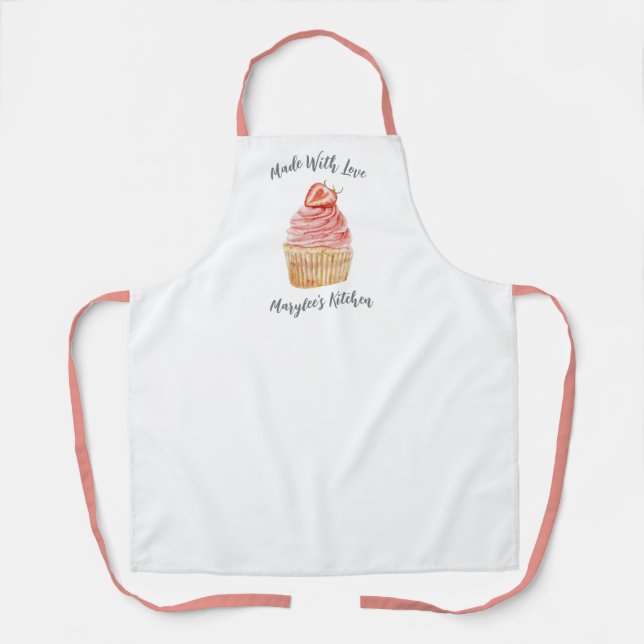 Made With Love Cupcake Bakery Chef Apron (Front)