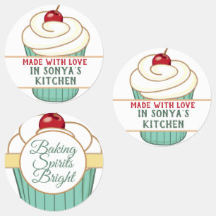 Made With Love Cupcake Personalized Labels