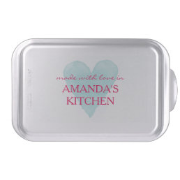 Made with love custom name heart baking cake pan