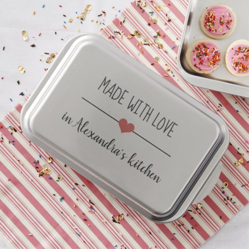 Made with love custom name heart cake pan