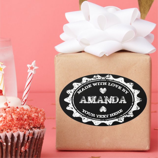 Made with love custom stickers for baking products (Party)