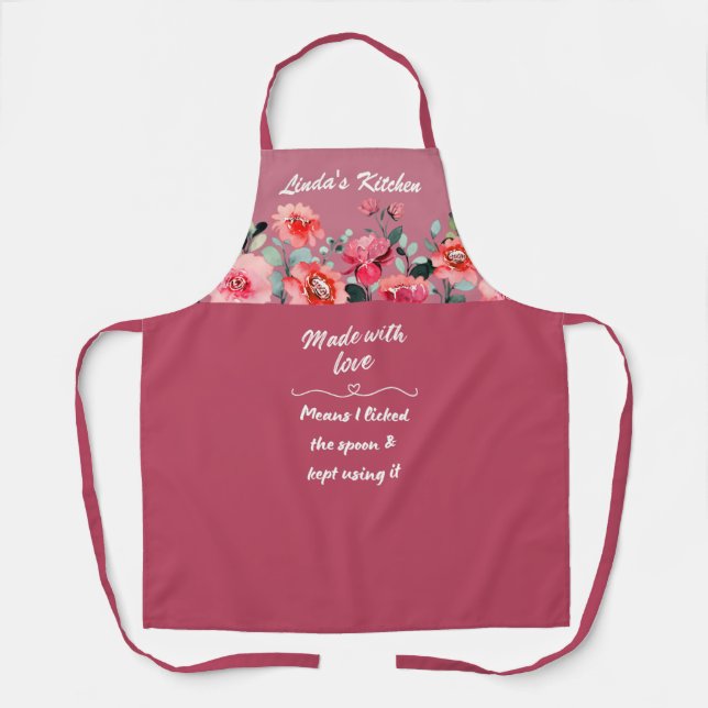 Made With Love Customizable  Apron (Front)