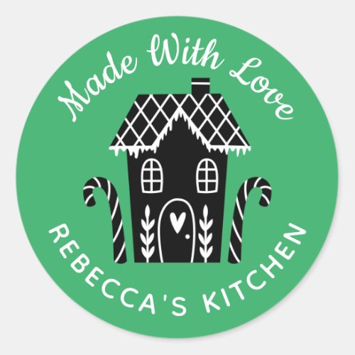 Made With Love Cute Christmas Baking Classic Round Sticker