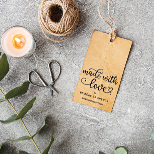 Made with Love Cute Heart Script Rubber Stamp