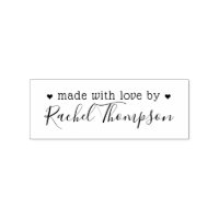 Made With Love Cute Hearts Arts & Crafts Rubber Stamp