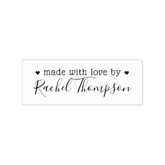 Made With Love Cute Hearts Arts & Crafts Rubber Stamp