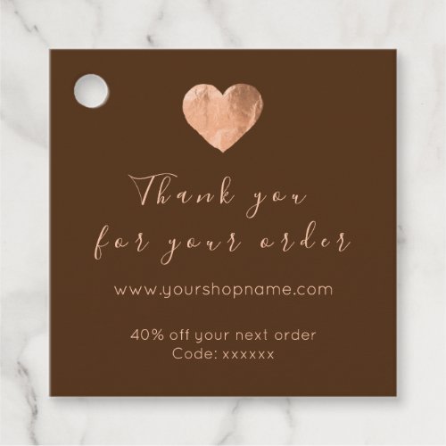 Made With Love DiscountHeart Logo Rose Promotional Favor Tags