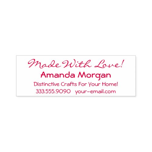 Made With Love DIY Name Tag Line Phone Email Self_inking Stamp