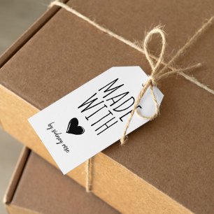 Made with Love Doodled Heart Hang Tag
