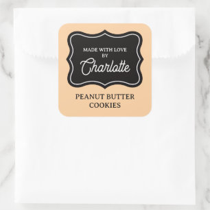 Made with love elegant baked good label stickers