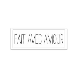 Made With Love, Fait Avec Amour Rubber Stamp