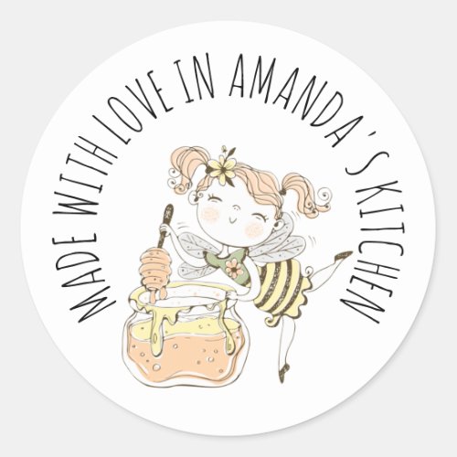 Made With Love Floral Classic Round Sticker