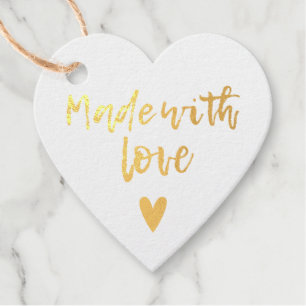 Made with Love Foil Favor Tags