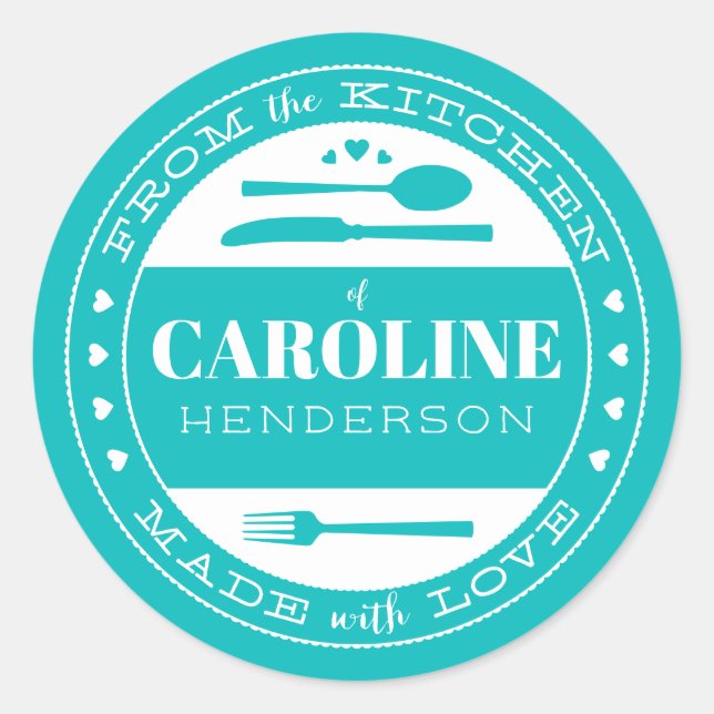 Made With Love Food Gift Sticker aqua (Front)