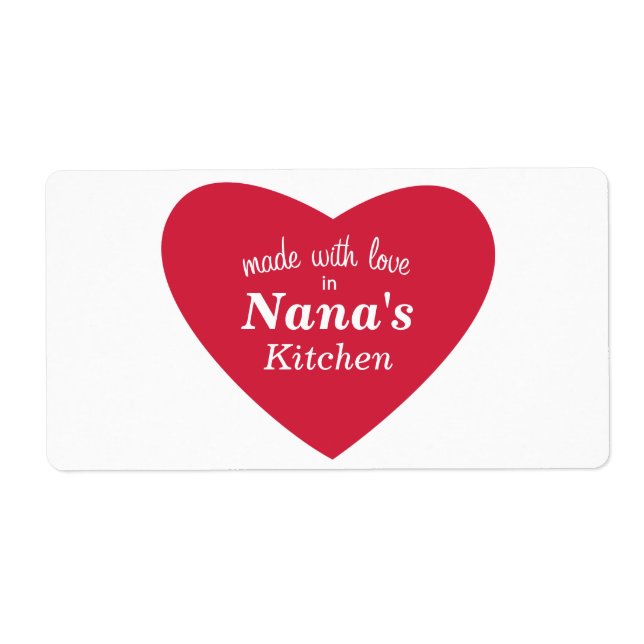 Made with Love Food Label (Front)