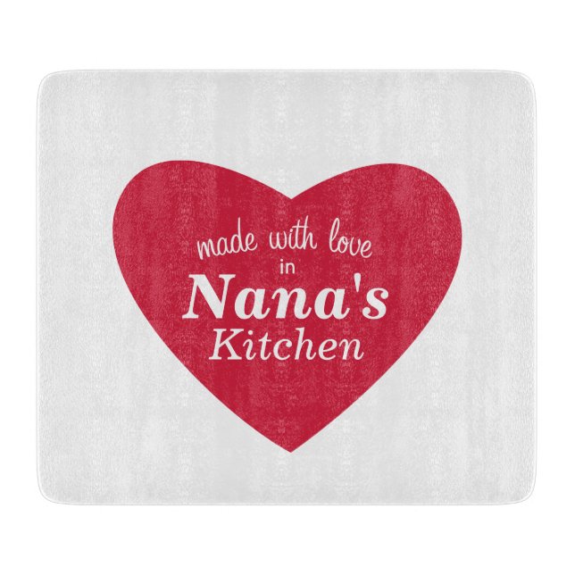 Made with Love Food Label Cutting Board (Front)