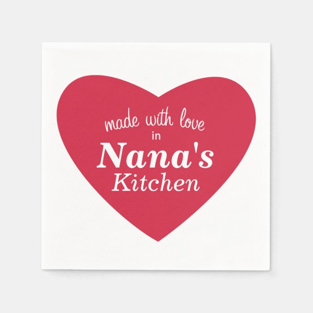Made with Love Food Label Napkins (Front)