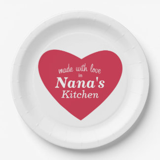 Made with Love Food Label Paper Plates