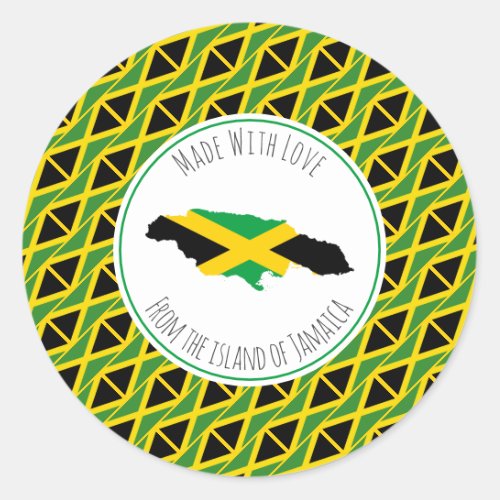 Made With Love From JAMAICA FLAG Classic Round Sticker