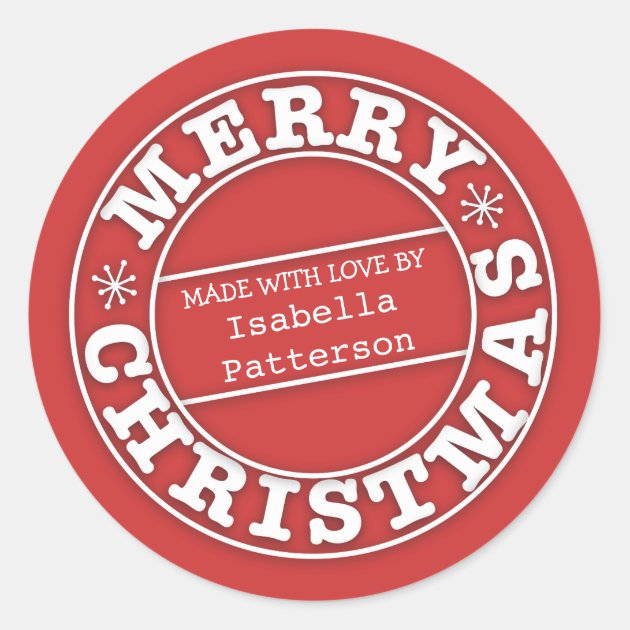 Made With Love From Merry Christmas Sticker