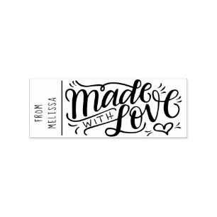 Made with love from - Personalized Rubber Stamp