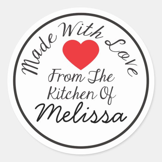 Download Made With Love From The Kitchen Of Classic Round Sticker ...