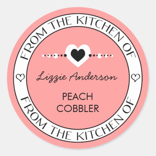 Made with Love From the Kitchen of Label  Pink