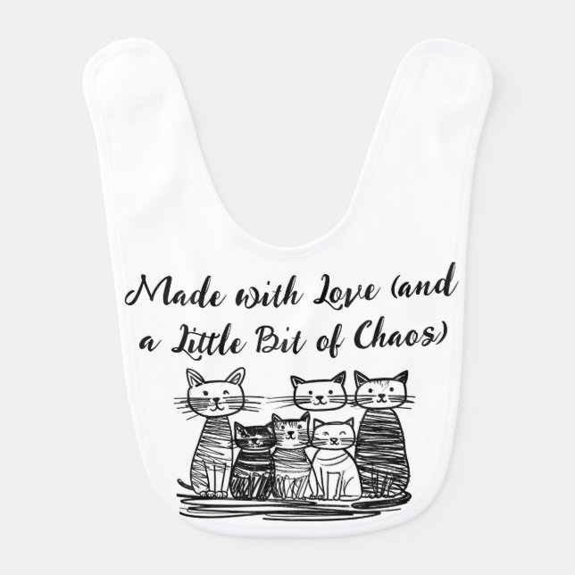 Made with Love Funny Baby Bib  (Front)