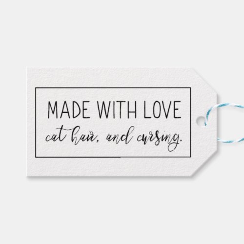 Made with Love Funny Cat Gift Tag