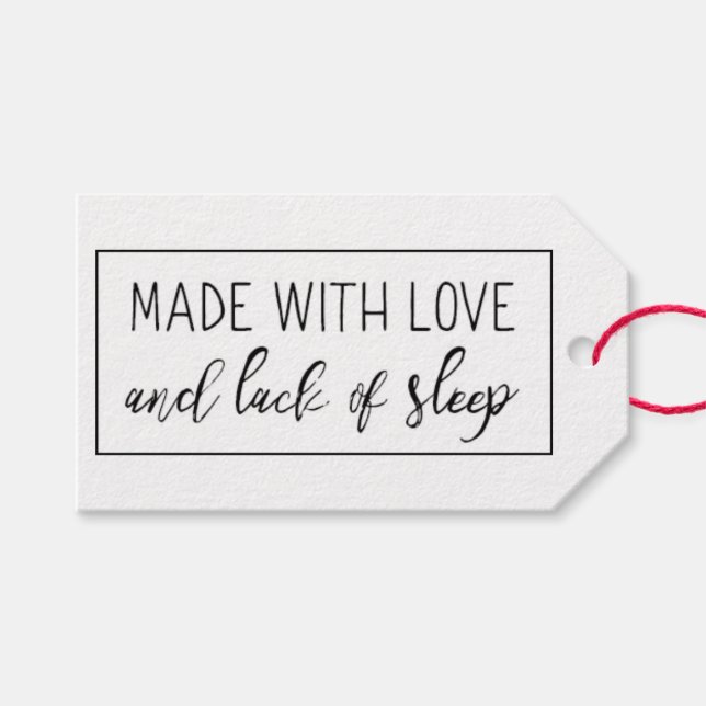 Made with Love Funny Gift Tags (Front (Horizontal))