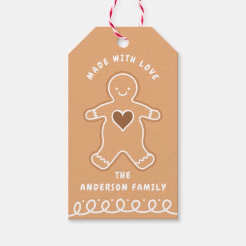 Made with Love Gingerbread Cookie Gift Tags