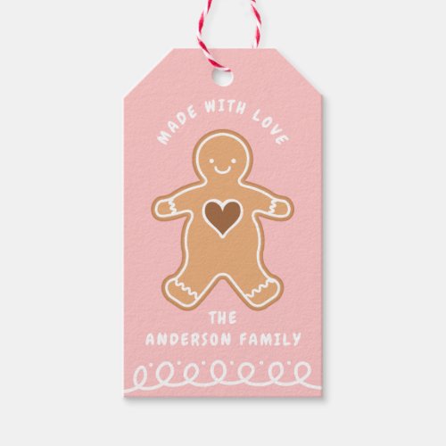 Made with Love Gingerbread Cookie Gift Tags