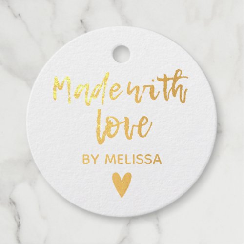 Made with love Gold Foil Favor Tag