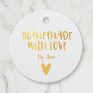 Made with Love Gold Foil Favor Tags