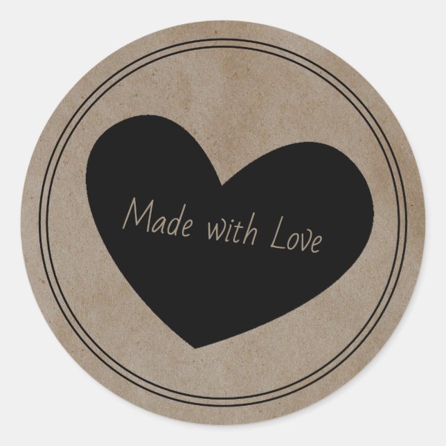 Made With Love Handmade Kraft Packaging Label (Front)