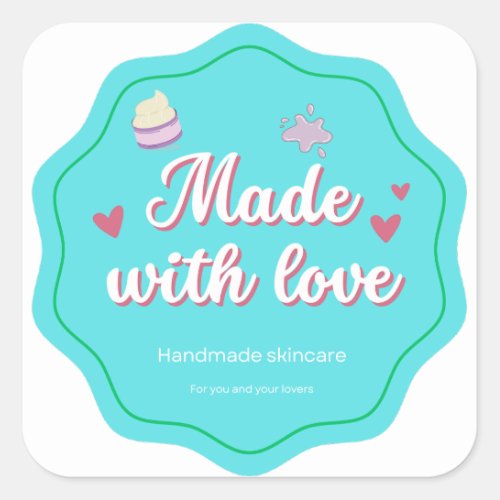 Made with Love Handmade skincare sticker